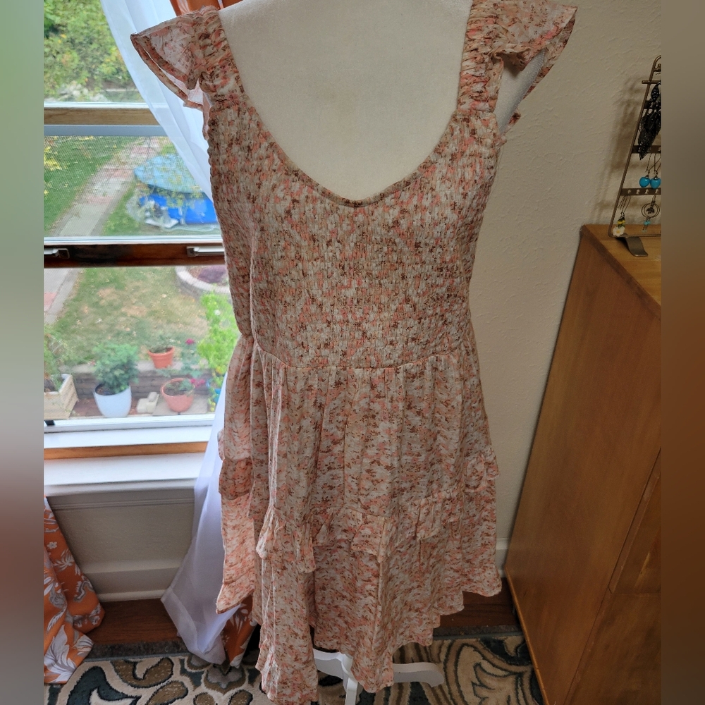 Floral Ruffle Sleeve Dress